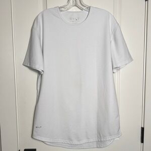 BYLT Mens White Drop Cut Short Sleeve T Shirt Size L